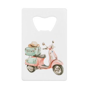 Cute Pink and Aqua Coastal Scooter