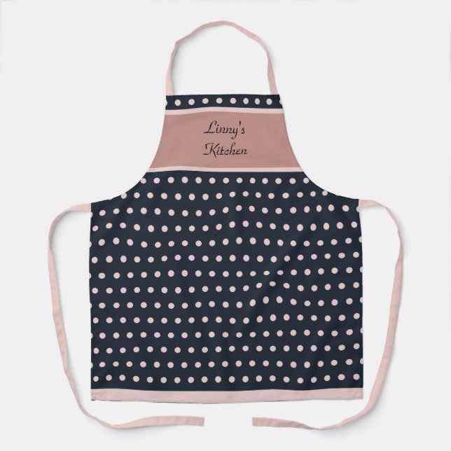 Cute Pink and Black Polka Dotted Apron (Front)