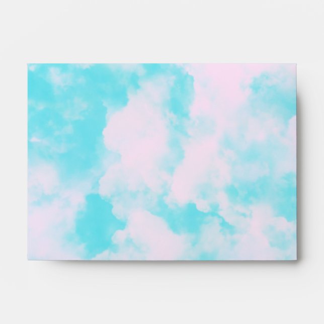 Cute Pink and Blue Clouds Sky Envelope (Front)