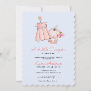 Cute Pink and Blue Girl Dress Baby shower Invitation