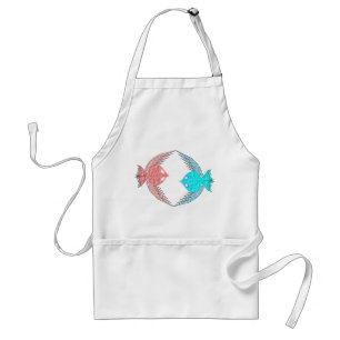 Cute Pink and Blue Love Birds Standard Apron