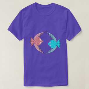 Cute Pink and Blue Love Birds T-Shirt