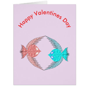 Cute Pink and Blue Love Birds Valentines Day