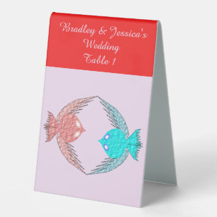 Cute Pink and Blue Love Birds Wedding Reception