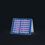 Cute Pink and Blue Retro Typography Holiday Card<br><div class="desc">Say Happy Holidays in style with this cute and bold typography card in blue and bright pink for Christmas,  Hanukkah,  New Year's and any other holiday.</div>