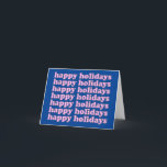 Cute Pink and Blue Retro Typography Holiday Card<br><div class="desc">Say Happy Holidays in style with this cute and bold typography card in blue and bright pink for Christmas,  Hanukkah,  New Year's and any other holiday.</div>