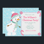 Cute Pink and Blue Snowman Christmas Party Invitation<br><div class="desc">Cute Pink and Blue Snowman Christmas Party
Artwork by PrettyGrafik</div>