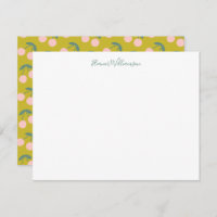 Cute Pink and Green Cherry Fruit Personalised Name