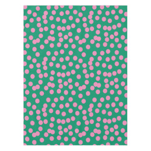 Cute Pink and Green Dots and Spots Pattern Tablecloth