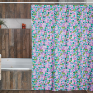 Cute Pink and Green Frogs and Lily Pads Girly Shower Curtain