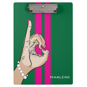 Cute Pink and Green illustration Clipboard