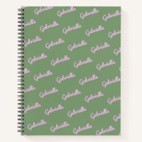 Cute Pink and Green Personalised Script Name Not