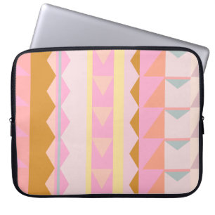 Cute Pink and Pastel Colours Geometric Pattern Laptop Sleeve
