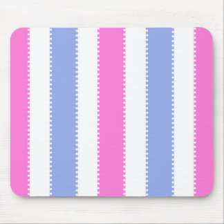 Cute Pink and Purple Dots and Stripes Mouse Pad