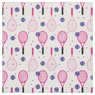 Cute pink💟 and purple💜 tennis rackets 🎾 fabric