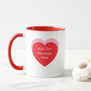 Cute Pink and Red Double Heart Valentines Day Mug