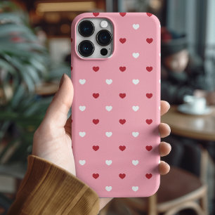Cute Pink and Red Heart Stylish Valentine's  iPhone 15 Case