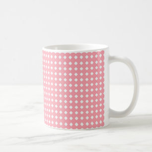 Cute Pink and White Geometric Pattern Coffee Mug