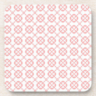 Cute Pink and White Girly Pattern Coaster