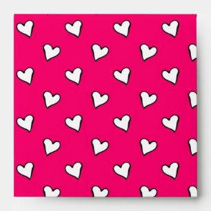 Cute Pink and White Heart Pattern Envelopes