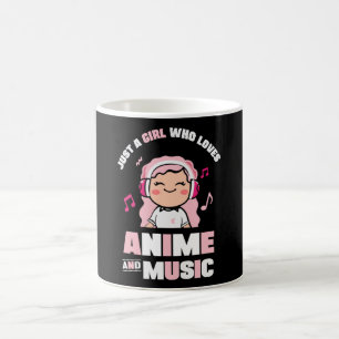 Cute Pink Anime Girl   for Anime & Music Lover Coffee Mug