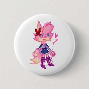 Cute PInk Anthro Cartoon Button