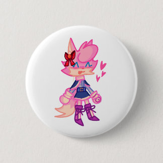 Cute PInk Anthro Cartoon Button