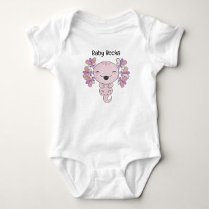 Cute Pink Axolotl Anime Cartoon Baby Bodysuit