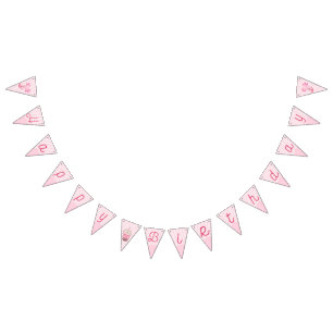 Cute Pink Axolotl Boba Tea Girl Birthday Bunting