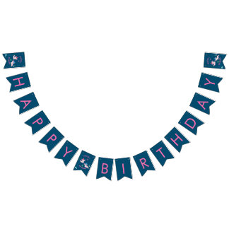 Cute Pink Axolotl Happy Birthday Party Bunting