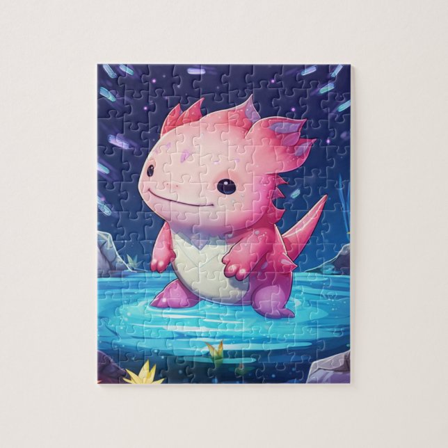 Cute Pink Axolotl Jigsaw Puzzle (Vertical)
