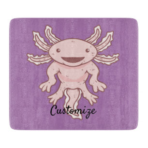 Cute Pink Axolotl Thunder_Cove Cutting Board