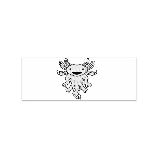 Cute Pink Axolotl Thunder_Cove  Rubber Stamp (Imprint)