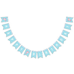 Cute Pink Axolotl Underwater Birthday Party Bunting