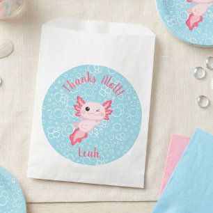 Cute Pink Baby Axolotl Birthday Party Favour Bag