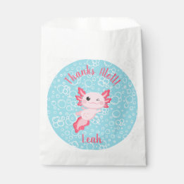 Cute Pink Baby Axolotl Birthday Party  Favour Bag