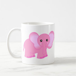 Cute Pink Baby Elephant Coffee Mug