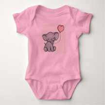 Cute Pink Baby Elephant Romper