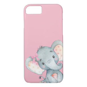 Cute Pink Baby Elephant Whimsical Case-Mate iPhone Case