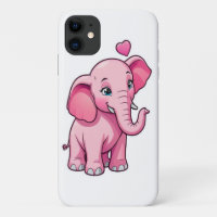 Cute Pink Baby Elephant With Love