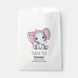 Cute Pink Baby Elephant with Polka Dot Ears Favour Bag