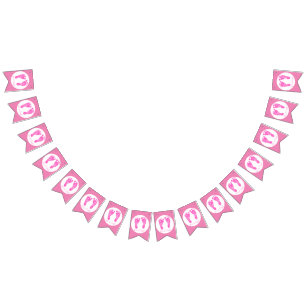 Cute Pink Baby Footprints Its a Girl Baby Shower Bunting
