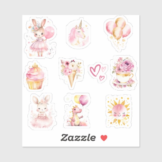 Cute Pink Baby Girl Baby Shower (Sheet)