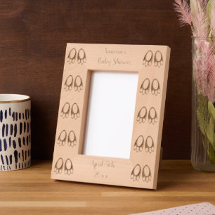 Cute Pink Baby Girl Bunny Feet Easter Baby Shower Etched Frames