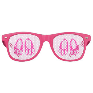 Cute Pink Baby Girl Bunny Feet Easter Baby Shower Retro Sunglasses