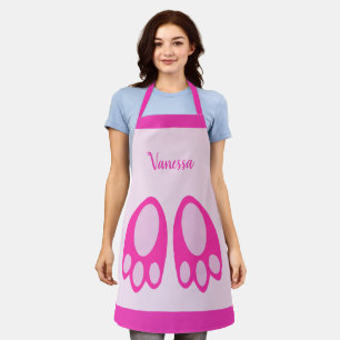 Cute Pink Baby Girl Bunny Feet Easter Custom Apron