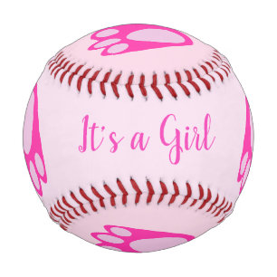 Cute Pink Baby Girl Bunny Feet Easter Custom Baseball