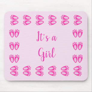 Cute Pink Baby Girl Bunny Feet Easter Custom Mouse Pad