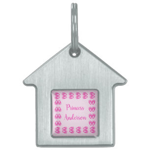 Cute Pink Baby Girl Bunny Feet Easter Custom Pet ID Tag