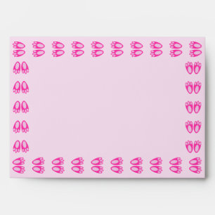 Cute Pink Baby Girl Bunny Feet Easter Envelope